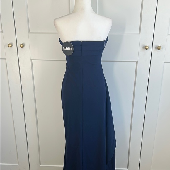 BabyBoo Zafira Navy Maxi Strapless Evening Gown | L - Picture 6 of 8